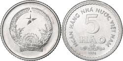 World Coins - Vietnam, SOCIALIST REPUBLIC, 5 Hao, 1976, Aluminum, , KM:13