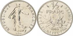 World Coins - France, 1/2 Franc, Semeuse, 1980, MDP, série FDC, Nickel,