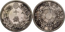 World Coins - Japan, Mutsuhito, 10 Sen, Meiji Era, Yr. 42 (1909), Silver,