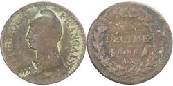 World Coins - Coin, France, Dupré, Decime, AN 8, Metz, , Copper, Gadoury:187a