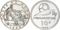 World Coins - France, 10 Francs, France 98, Uruguay, 1998, Monnaie de Paris, BE, Silver