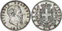 World Coins - Italy, Vittorio Emanuele II, 5 Lire, 1865, Naples, , Silver, KM:8.2