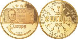 World Coins - France, Medal, L'Europe, 500 Sakala, Estonie, 2003, , Copper Gilt