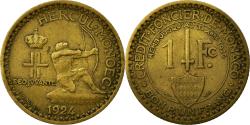 World Coins - Coin, Monaco, Louis II, Franc, 1924, Poissy, , Aluminum-Bronze, KM:111