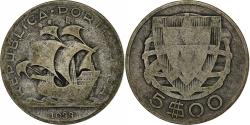 World Coins - Portugal, 5 Escudos, 1933, Silver, , KM:581