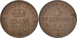 World Coins - Coin, German States, PRUSSIA, Wilhelm I, 3 Pfennig, 1861, Berlin,