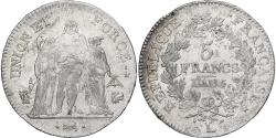 World Coins - Coin, France, Union et Force, 5 Francs, An 6/5, Bayonne, , Silver