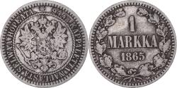 World Coins - Coin, Finland, Alexander II, Markka, 1865, Helsinki, , Silver, KM:3.1