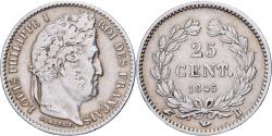 World Coins - France, Louis Philippe I, 25 Centimes, 1845, Paris, Silver,