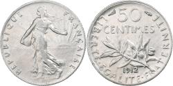 World Coins - France, 50 Centimes, Semeuse, 1912, Paris, Silver, , Gadoury:420