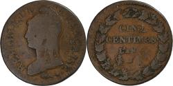 World Coins - France, 5 Centimes, Dupré, AN 5, Lyon, Decime overstrike, Bronze,