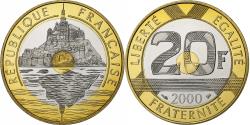 World Coins - Coin, France, Mont Saint Michel, 20 Francs, 2000, Paris, Proof / BE,