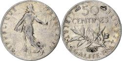 World Coins - France, 50 Centimes, Semeuse, 1912, Paris, Silver, , Gadoury:420