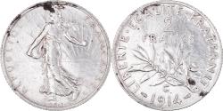 World Coins - Coin, France, Semeuse, 2 Francs, 1914, Castelsarrasin, AU(55-58), Silver