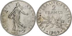 World Coins - France, 2 Francs, Semeuse, 1909, Paris, Silver, , Gadoury:532, KM:845.1