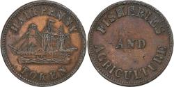 World Coins - Prince Edward Island, Halfpenny Token, Fisheries and agriculture, 1858, Copper