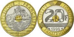 World Coins - Coin, France, Mont Saint Michel, 20 Francs, 1999, , Tri-Metallic