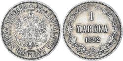 World Coins - Coin, Finland, Alexander III, Markka, 1892, Helsinki, , Silver, KM:3.2