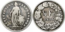 World Coins - Switzerland, 1/2 Franc, 1906, Bern, Silver, , KM:23