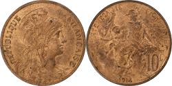 World Coins - France, 10 Centimes, Dupuis, 1914, Paris, Bronze,