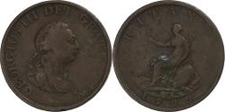 World Coins - Great Britain, George III, 1/2 Penny, Britannia, 1799, Soho, Copper,