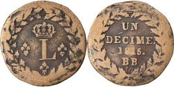 World Coins - Coin, France, Louis XVIII, Decime, 1815, Strasbourg, , Bronze, KM:701