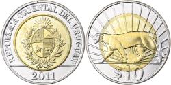 World Coins - Uruguay, 10 Pesos Uruguayos, 2011, Bi-Metallic, , KM:134