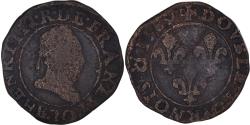 World Coins - Coin, France, Henri III, Double Tournois, 1589, Rouen, , Copper