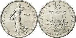 World Coins - France, 1/2 Franc, Semeuse, 1974, Monnaie de Paris, série FDC, Nickel