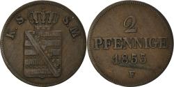 World Coins - Coin, German States, SAXONY-ALBERTINE, Johann, 2 Pfennig, 1855,