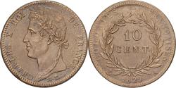 World Coins - French Colonies, Guyana, Charles X, 10 Centimes, 1829, Paris, Bronze,