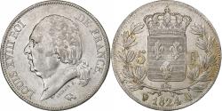 World Coins - France, Louis XVIII, 5 Francs, 1824, Perpignan, Silver, , Gadoury:614