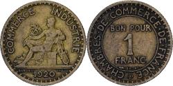 World Coins - France, Franc, Chambre de commerce, 1920, Paris, Aluminum-Bronze,