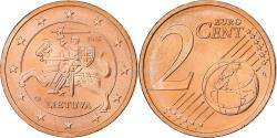 World Coins - Lithuania, 2 Euro Cent, BU, 2015, Vilnius, Copper Plated Steel,