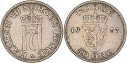 World Coins - Coin, Norway, Haakon VII, 50 Öre, 1957, , Copper-nickel, KM:402