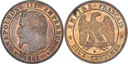 World Coins - Coin, France, Napoleon III, 2 Centimes, 1861, Paris, , Bronze