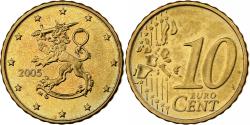World Coins - Finland, 10 Euro Cent, 2005, Vantaa, Nordic gold,