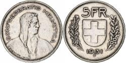 World Coins - Coin, Switzerland, 5 Francs, 1931, Bern, , Silver, KM:40