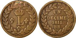 World Coins - Coin, France, Louis XVIII, Decime, 1815, Strasbourg, , Bronze, KM:701