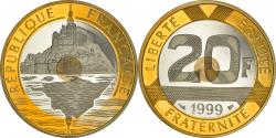 World Coins - Coin, France, Mont Saint Michel, 20 Francs, 1999, Paris, Proof / BE,