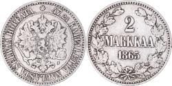 World Coins - Coin, Finland, Alexander II, 2 Markkaa, 1865, Helsinki, , Silver