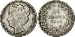 World Coins - Netherlands, Wilhelmina I, 25 Cents, 1906, Silver, , KM:120.2