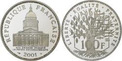 World Coins - France, 100 Francs, Panthéon, 2001, Paris, Série BE, Silver,