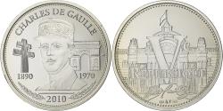 World Coins - France, Medal, Vème République, Charles De Gaulle, 2010, Silver,
