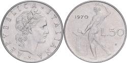 World Coins - Italy, 50 Lire, 1970, Rome, Stainless Steel, , KM:95.1