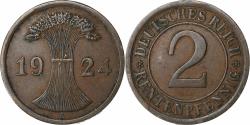 World Coins - Germany, 2 Rentenpfennig, 1924, Berlin, Bronze, , KM:31