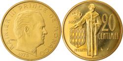World Coins - Coin, Monaco, Rainier III, 20 Centimes, 1975, , Aluminum-Bronze