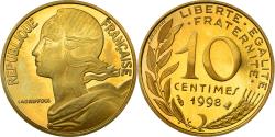 World Coins - Coin, France, Marianne, 10 Centimes, 1998, Paris, Proof,