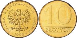 World Coins - Coin, Poland, 10 Zlotych, 1990, Warsaw, , Brass, KM:152.2