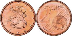 World Coins - Finland, 2 Euro Cent, 2000, Vantaa, , Copper Plated Steel, KM:99